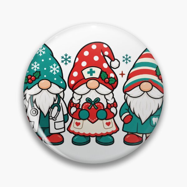 Item preview, Christmas Medical Gnome Trio with Stethoscope designed and sold by skyartdesign.