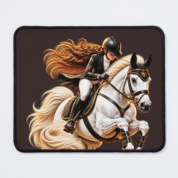 Item preview, Majestic White Horse Rider – Elegant Equestrian Art designed and sold by M. Mamdouh Artworks.