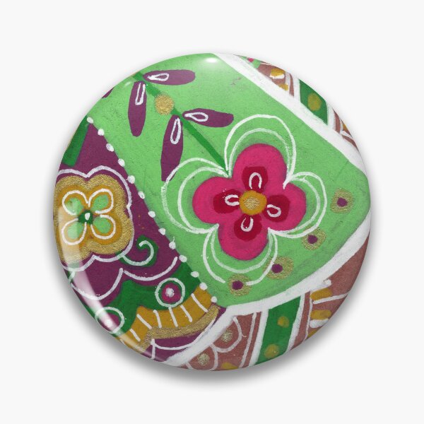 Item preview, Pink and Green Folk Art Moth with Tulips designed and sold by Fani*.