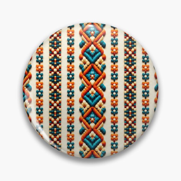Item preview, Teal and Orange Folk Embroidery designed and sold by DansCreations42.
