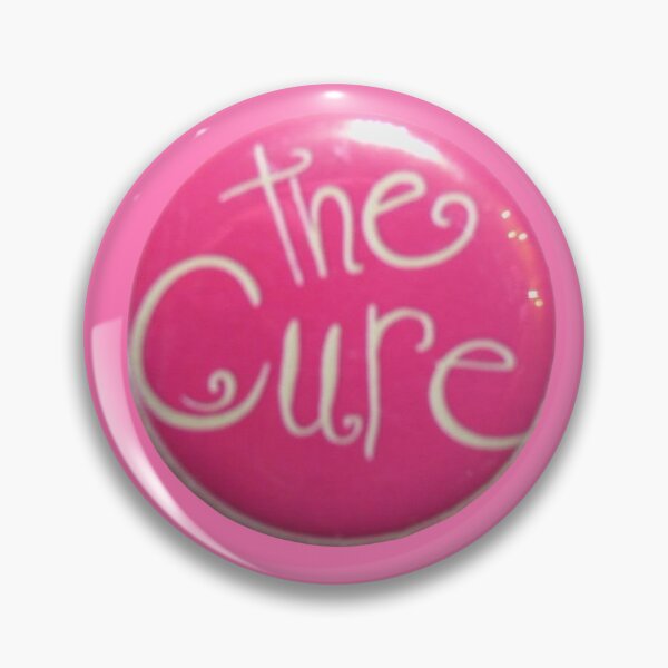 Item preview, Pink cure band goth pin badge button designed and sold by ellmoswrld.