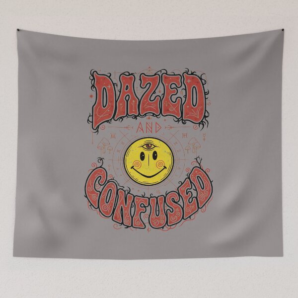 Item preview, Dazed and Confused Retro Typo Smiley Tee Shirt-18 designed and sold by AlexanJaskolski.