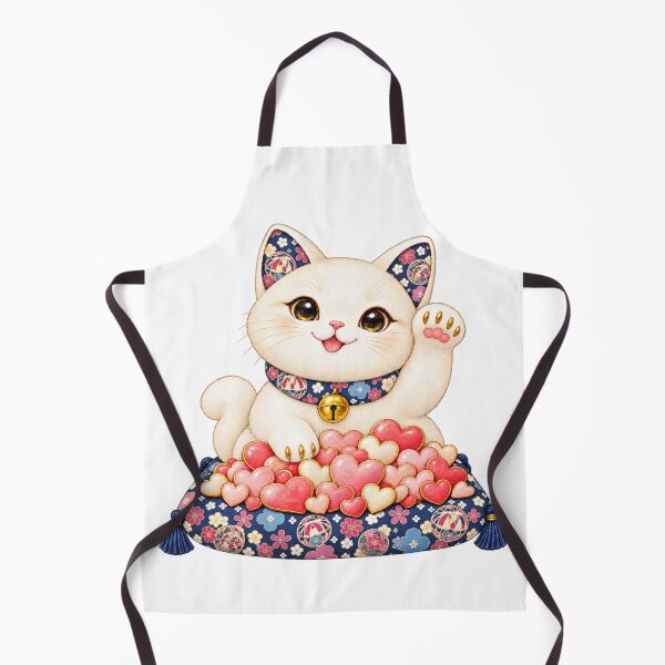 Item preview, Lucky White Cat Maneki Neko - Japanese Good Fortune Love & Connections designed and sold by japan-picto.