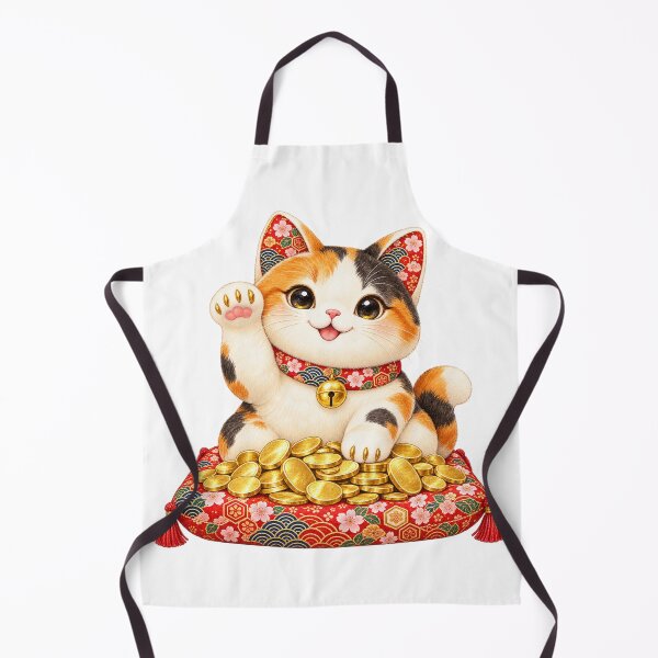 Item preview, Lucky Beckoning Cat Maneki Neko - Japanese Good Fortune Wealth Art designed and sold by japan-picto.