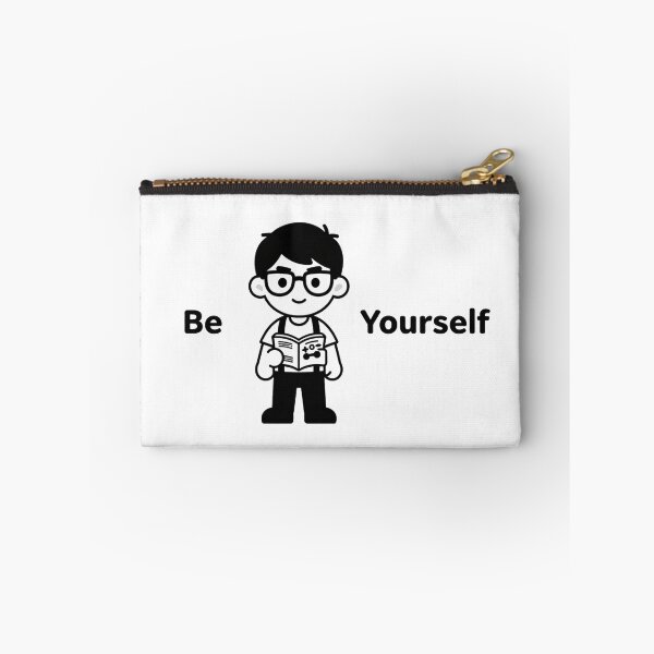 Item preview, Minimalist boy in black and white "Be Yourself" Geek designed and sold by Abstr4ct W0rld.
