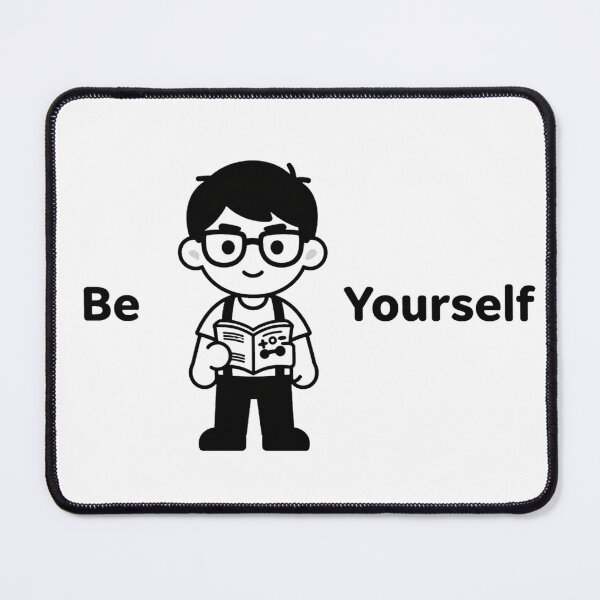 Item preview, Minimalist boy in black and white "Be Yourself" Geek designed and sold by Abstr4ct W0rld.