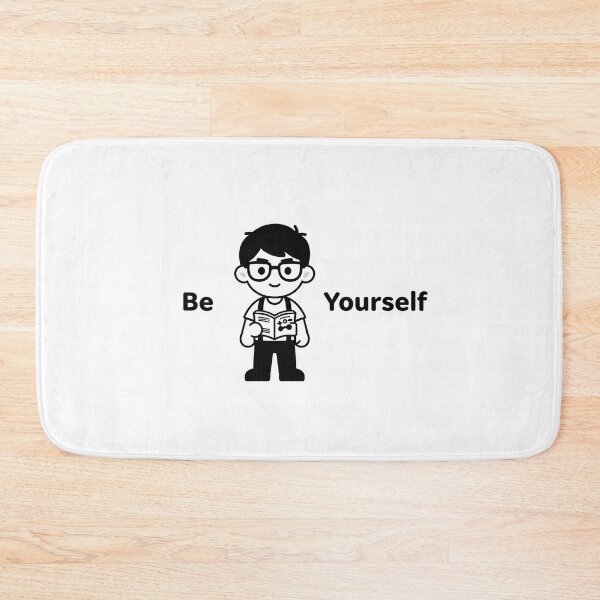 Item preview, Minimalist boy in black and white "Be Yourself" Geek designed and sold by Abstr4ct W0rld.