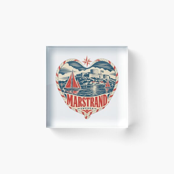 Item preview, Marstrand Sweden Travel Souvenir Nautical Woodcut Heart designed and sold by VisualArtsOasis.