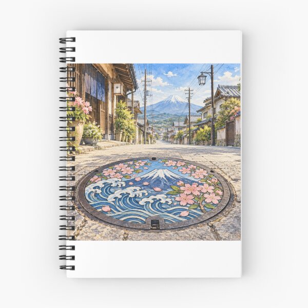 Item preview, Japanese Design Manhole Cover Mount Fuji & Sakura - Street Art Pictogram designed and sold by japan-picto.