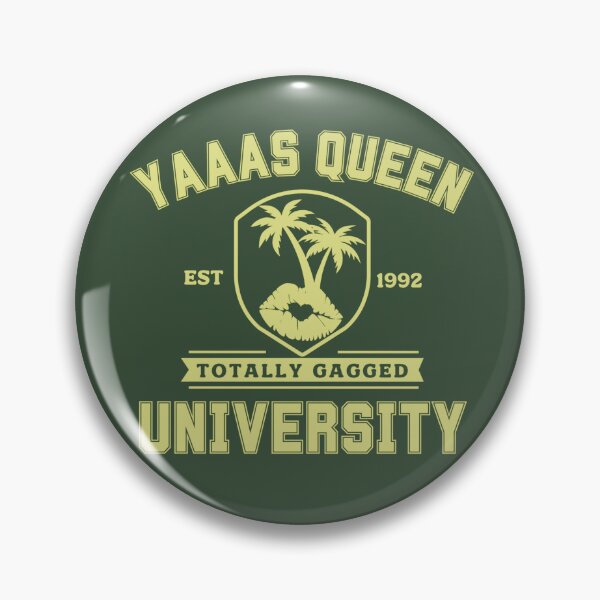 Item preview, Funny Drag Queen University Logo Yellow Green designed and sold by TackyTime.