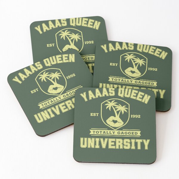 Item preview, Funny Drag Queen University Logo Yellow Green designed and sold by TackyTime.