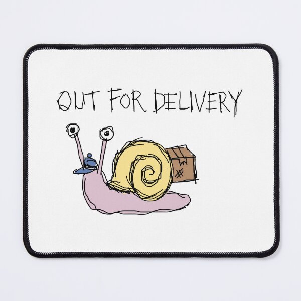 Item preview, Out For Delivery Funny Snail Meme Sticker designed and sold by The Oakhaven Archive.