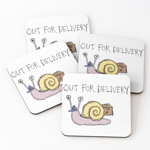 Item preview, Out For Delivery Funny Snail Meme Sticker designed and sold by The Oakhaven Archive.