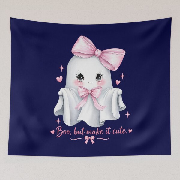 Item preview, Boo, But Make It Cute – Kawaii Pink Bow Ghost Halloween designed and sold by SweetLilith.