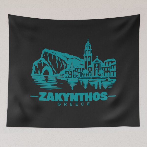 Item preview, Zakynthos Greece Line Art Coastline Poster designed and sold by CMYKStudio.