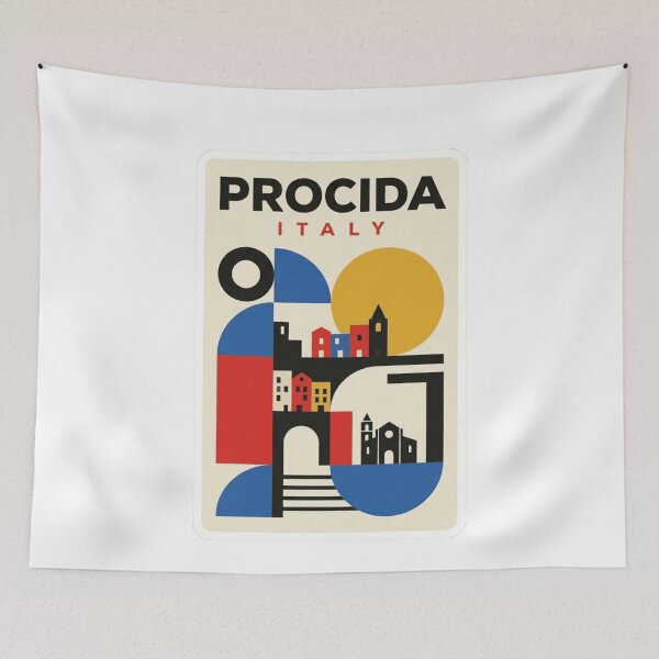 Item preview, Retro Procida Bauhaus Geometric Skyline designed and sold by k3rstman1.
