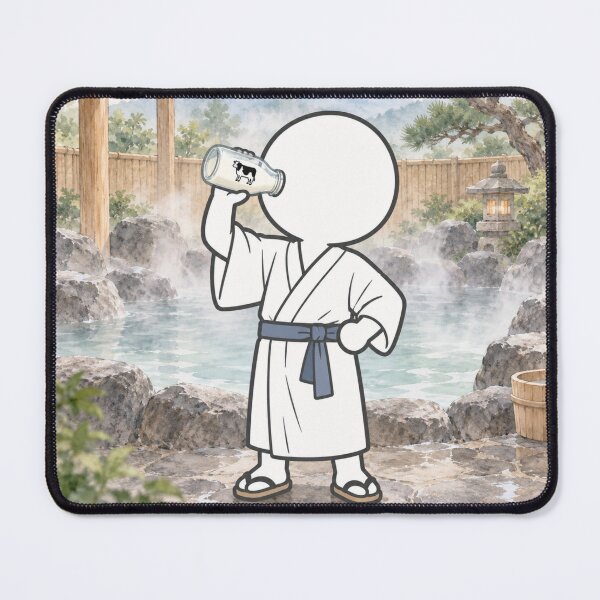 Item preview, Drinking Bottled Milk After Onsen - Japanese Bathhouse Culture Pictogram designed and sold by japan-picto.