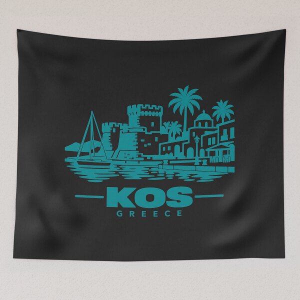 Item preview, Kos Greece Line Art Coastline Poster designed and sold by CMYKStudio.