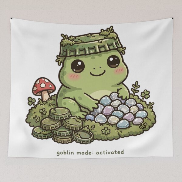 Item preview, Goblin Mode Activated Frog Sticker Goblincore designed and sold by The Oakhaven Archive.