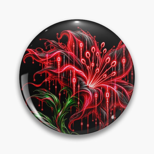 Item preview, Binary Dark Bloom – Cyber Flower designed and sold by Kicor.