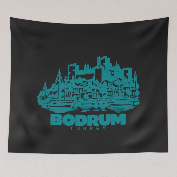 Item preview, Bodrum Turkey Line Art Coastline Poster designed and sold by CMYKStudio.