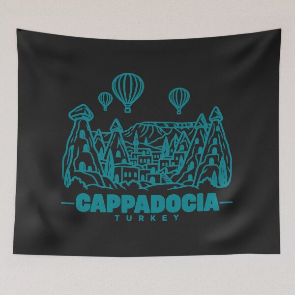 Item preview, Cappadocia Turkey Line Art Travel Poster designed and sold by CMYKStudio.