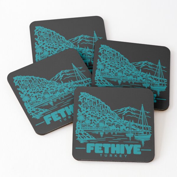 Item preview, Fethiye Turkey Line Art Coastline Poster designed and sold by CMYKStudio.