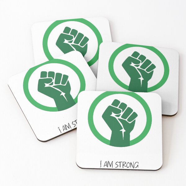 Item preview, I Am Strong Empowerment Affirmation Raised Fist Graphic designed and sold by DVNarts.