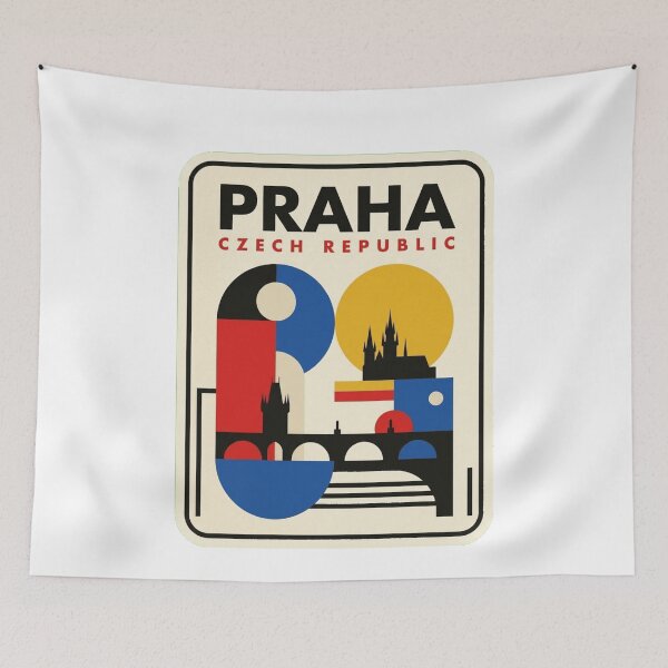 Item preview, Retro Praha Bauhaus Geometric Skyline designed and sold by k3rstman1.