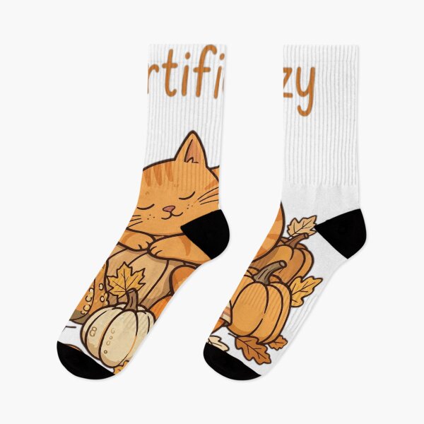 Item preview, Certified Cozy Orange Cat Fall Pumpkin Sticker designed and sold by The Oakhaven Archive.
