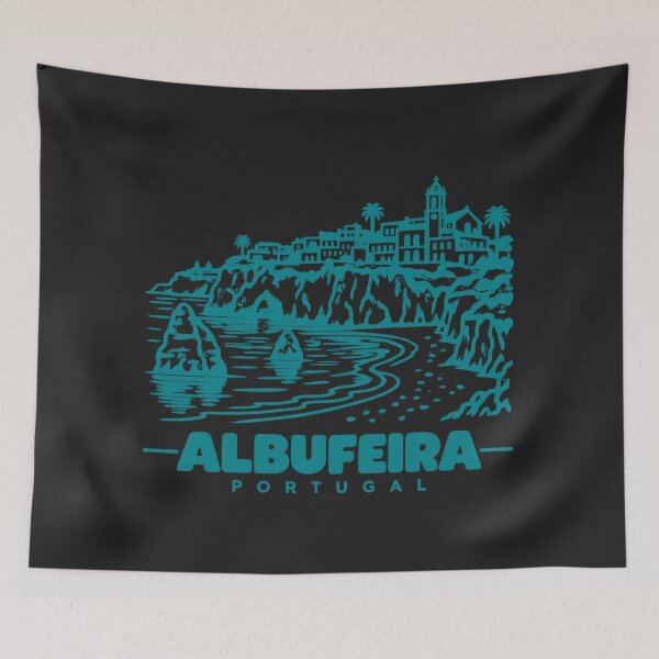 Item preview, Albufeira Portugal Line Art Coastline Poster designed and sold by CMYKStudio.