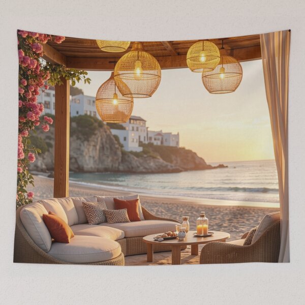 Item preview, Twilight by the Shore - Coastal Luxury Lounge designed and sold by nhk999.