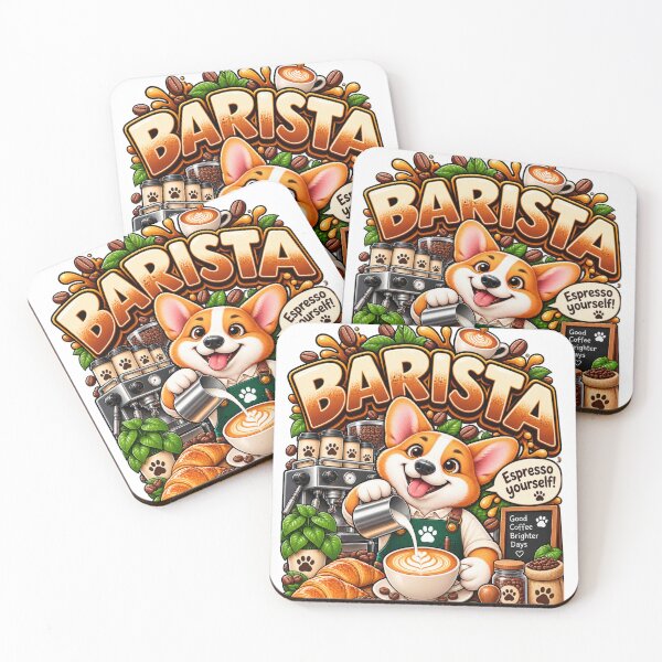 Item preview, Barista Corgi – Coffee Lover Dog | Espresso Yourself designed and sold by SauravDub.