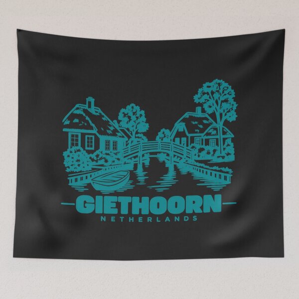 Item preview, Giethoorn Netherlands Line Art Landmark Poster designed and sold by CMYKStudio.