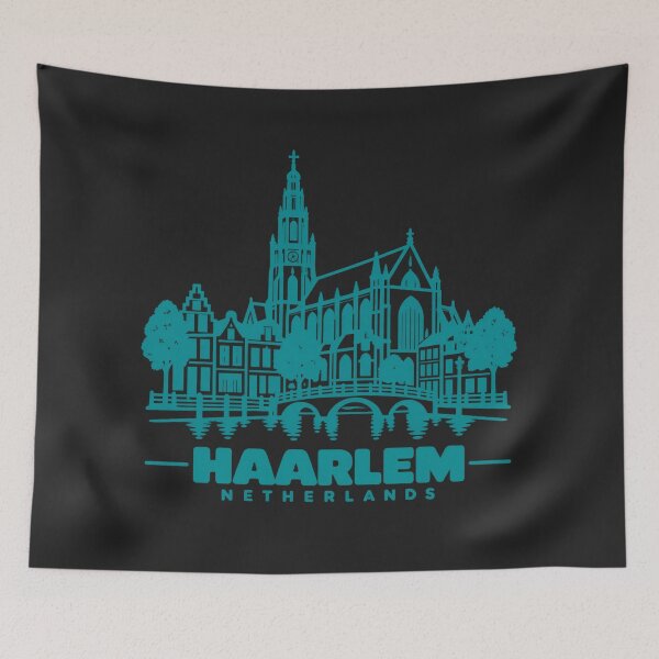 Item preview, Haarlem Netherlands Line Art Landmark Poster designed and sold by CMYKStudio.
