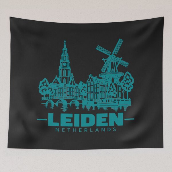 Item preview, Leiden Netherlands Line Art Landmark Poster designed and sold by CMYKStudio.