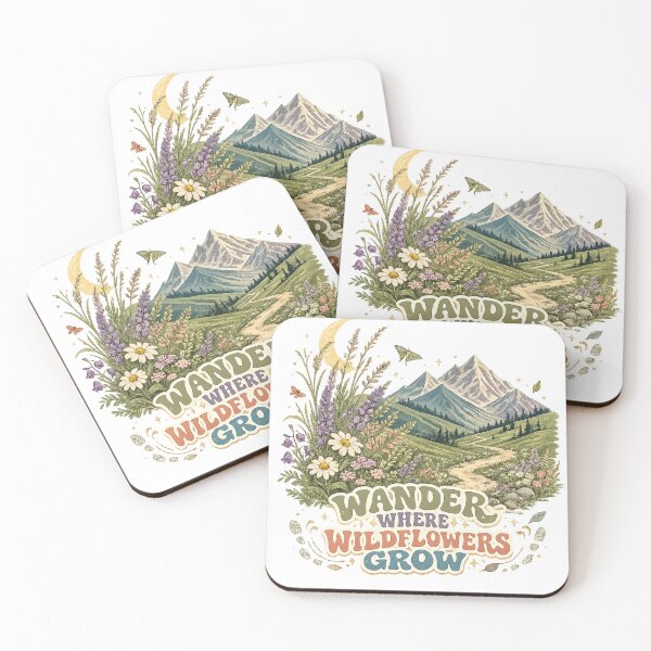 Item preview, Wander Where Wildflowers Grow Mountain Meadow Hiking Nature Art designed and sold by inkoutninja.