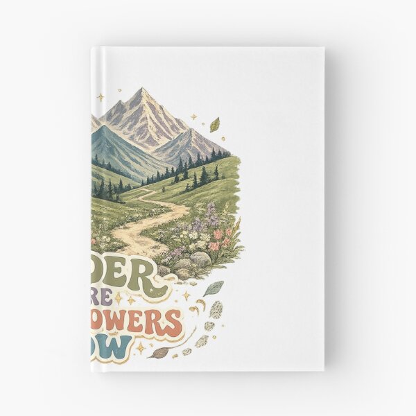 Item preview, Wander Where Wildflowers Grow Mountain Meadow Hiking Nature Art designed and sold by inkoutninja.