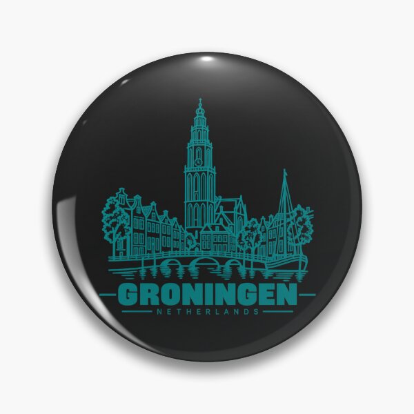 Item preview, Groningen Netherlands Line Art Skyline Poster designed and sold by CMYKStudio.