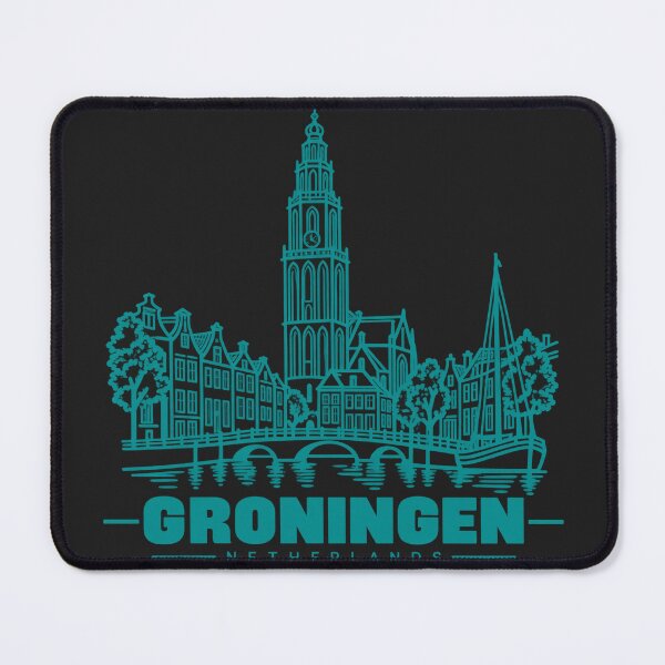 Item preview, Groningen Netherlands Line Art Skyline Poster designed and sold by CMYKStudio.