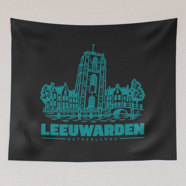 Item preview, Leeuwarden Netherlands Line Art Landmark Poster designed and sold by CMYKStudio.