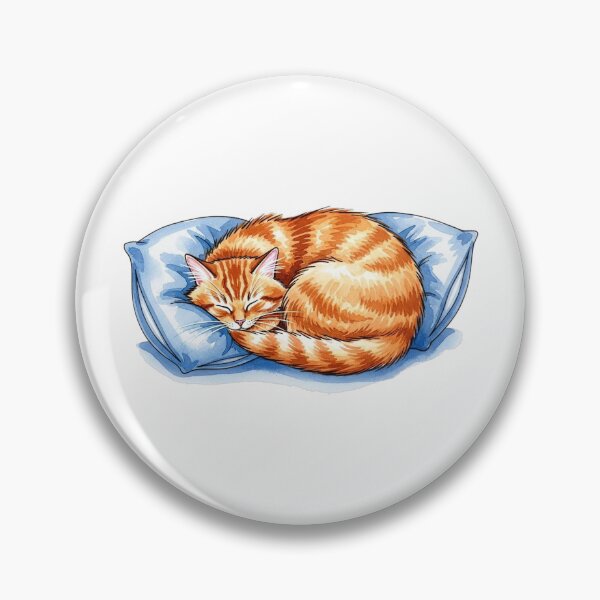 Item preview, Sleeping Tabby Cat Pillow Cozy Cat Lover Design designed and sold by minasarina.