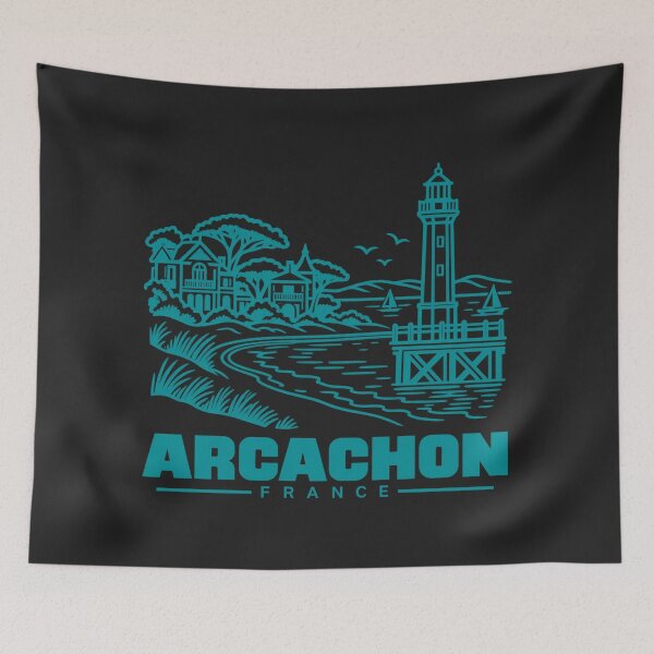 Item preview, Arcachon France Line Art Coastline Poster designed and sold by CMYKStudio.