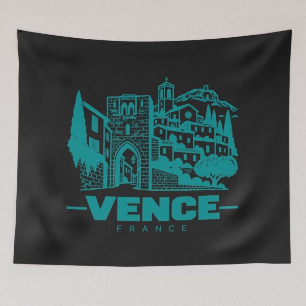 Item preview, Vence France Line Art Landmark Poster designed and sold by CMYKStudio.