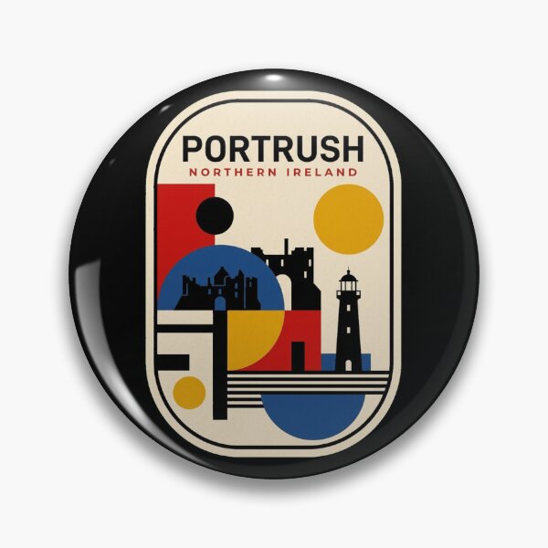 Item preview, Retro Portrush Bauhaus Geometric Skyline designed and sold by k3rstman1.