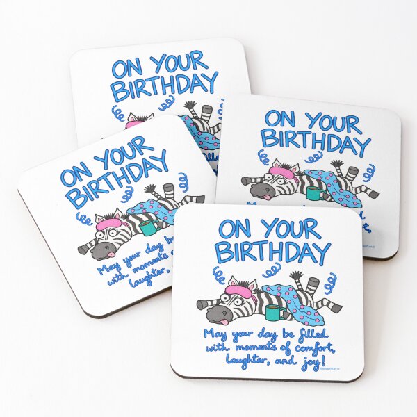 Item preview, Funny Birthday Zebra – Cozy Coffee & Birthday Wishes designed and sold by newsuept25.art.
