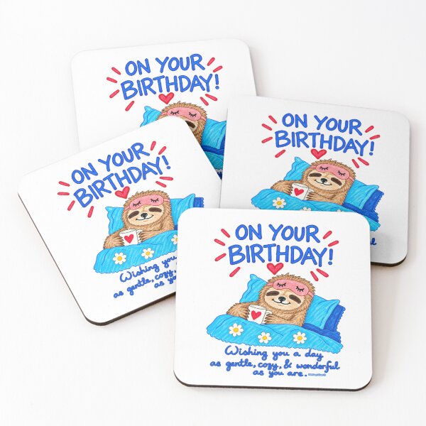Item preview, Cute Birthday Sloth – Cozy & Wonderful Birthday Wishes designed and sold by newsuept25.art.