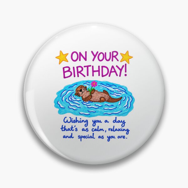 Item preview, Cute Birthday Otter with Flower – Calm & Relaxing Birthday Wishes designed and sold by newsuept25.art.