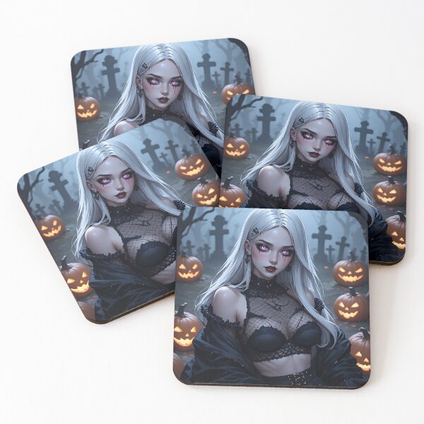 Item preview, Hot Halloween Anime Babe Goth Mommy Waifu Woman designed and sold by Your New Fixation.