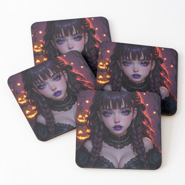 Item preview, Hot Halloween Anime Babe Goth Mommy Waifu Woman designed and sold by Your New Fixation.